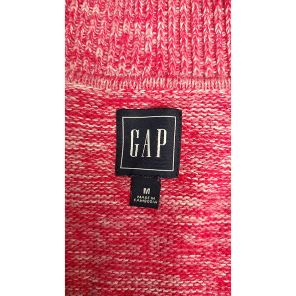 Gap Womens Sweater M Rosetta Knit Ribbed Hem Cuffs V Neck Long Sleeve Pullover - Picture 5 of 9